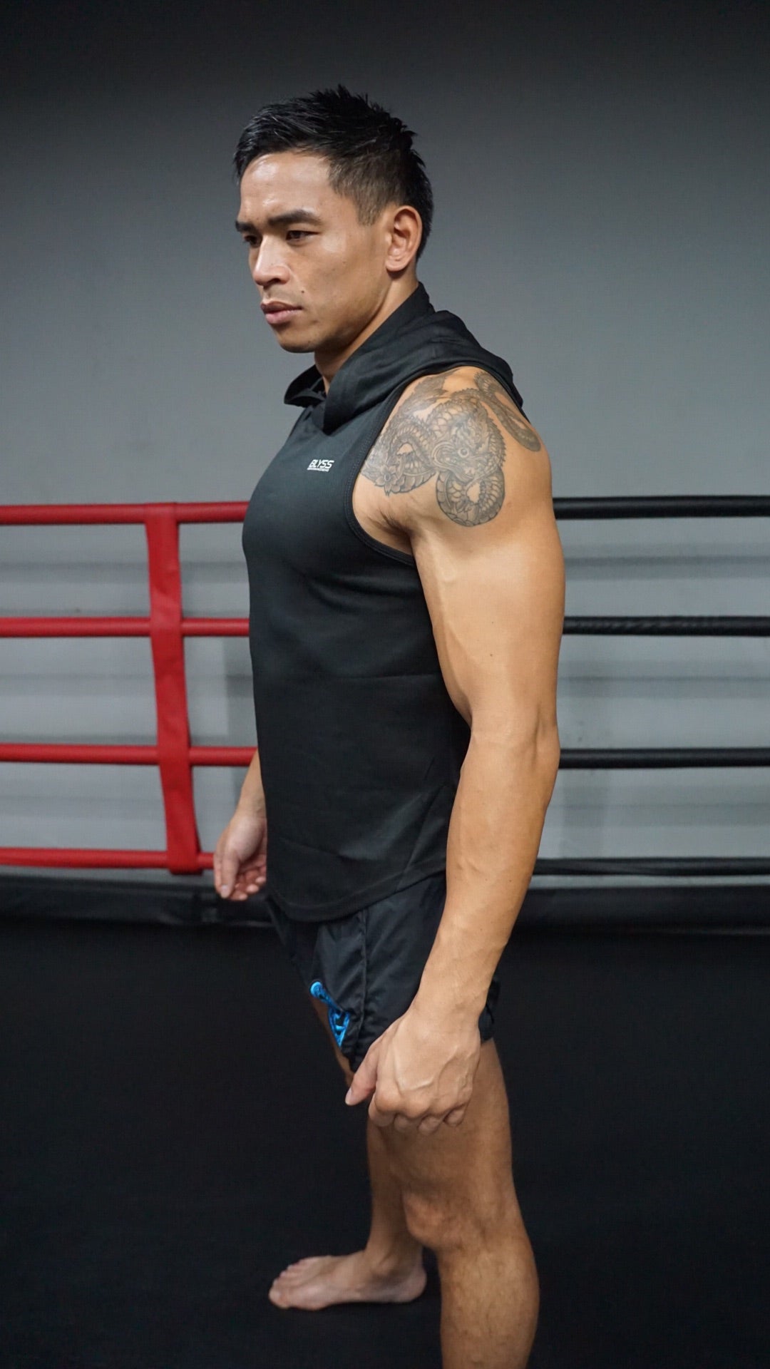 BLYSS Performance Gear Breathable Hoodie Tank Top Black