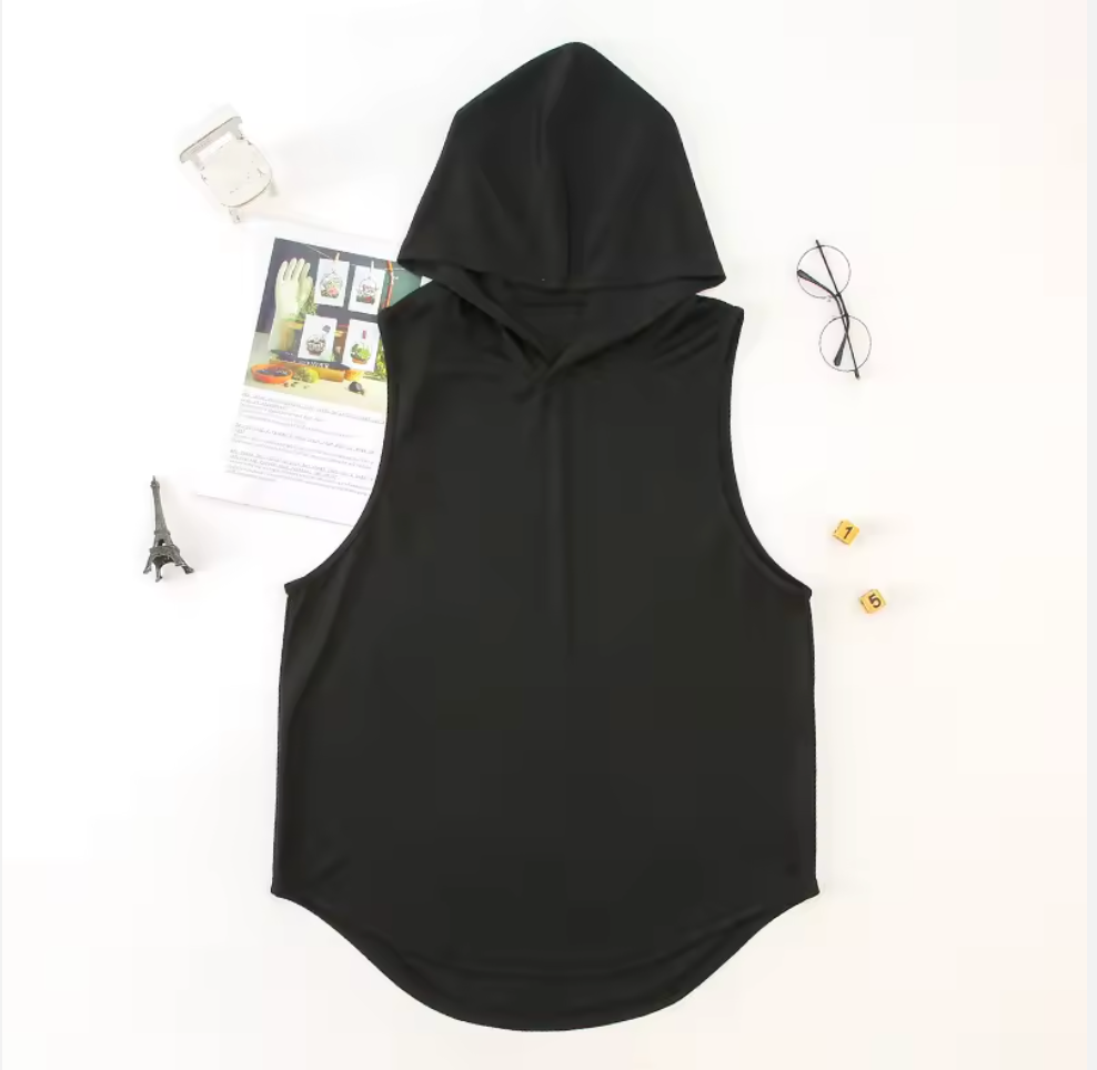 BLYSS Breathable Hoodie Tank Top Black