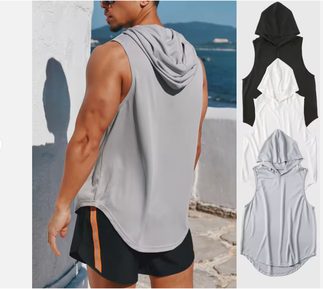 BLYSS Breathable Hoodie Tank Top Black