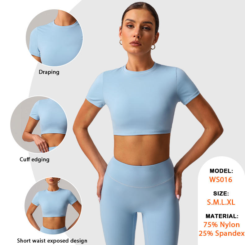BLYSS Woman Sport Cropped Top Impact Sky Blue