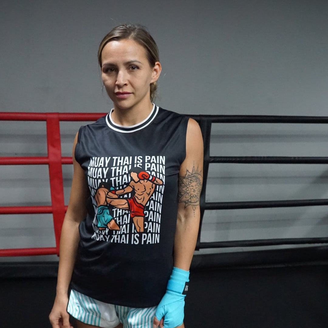 BLYSS Muay Thai Tank Top MUAY THAI IS PAIN Black