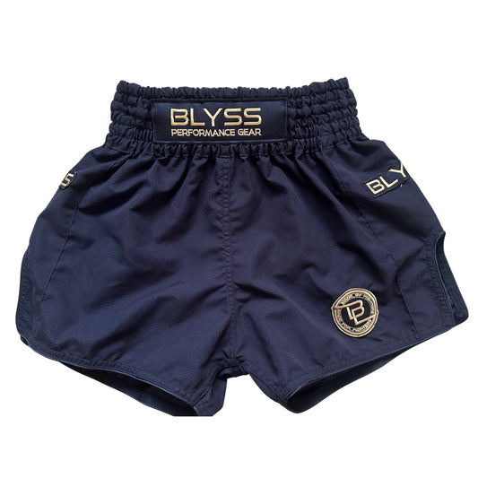 BLYSS Performance Gear Muay Thai Shorts PULSE Black Gold