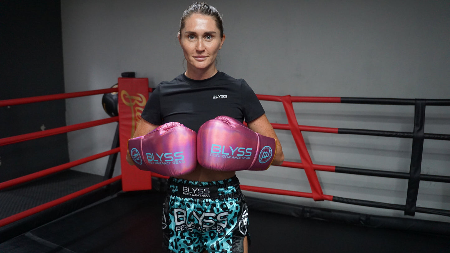 BLYSS Performance Gear Boxing Gloves BTB25 Metallic Pink Lace Up