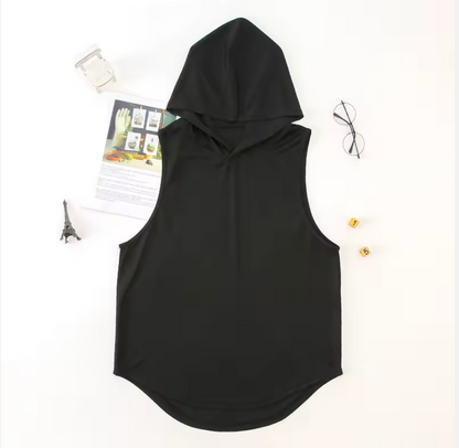 BLYSS Breathable Hoodie Tank Top Black