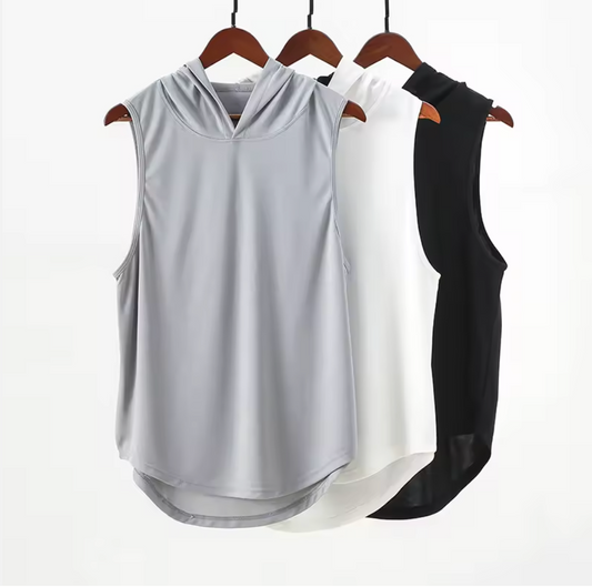 BLYSS Breathable Hoodie Tank Top Black