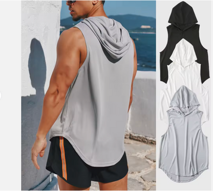 BLYSS Breathable Hoodie Tank Top Black