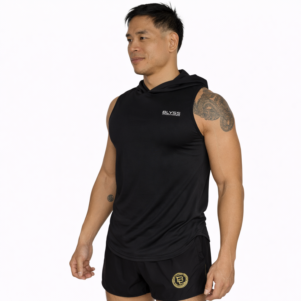 BLYSS Performance Gear Hoodie Tank Top Black