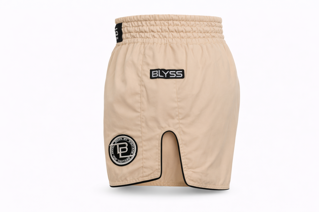 BLYSS Performance Gear Muay Thai Shorts PULSE Beige