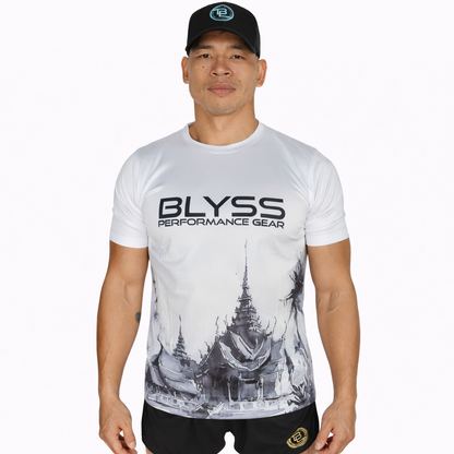 BLYSS Performance Gear Muay Thai T-Shirt Temple Edition White