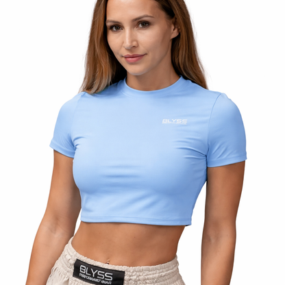 BLYSS Performance Gear Woman Sport Cropped Top Impact Sky Blue
