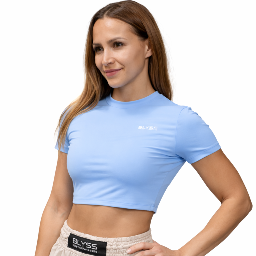 BLYSS Performance Gear Woman Sport Cropped Top Impact Sky Blue