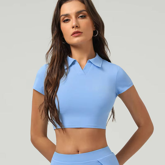 BLYSS Woman Polo Top Aura Sky Blue