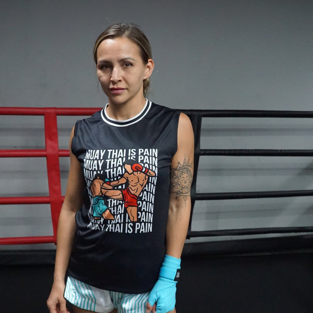BLYSS Muay Thai Tank Top MUAY THAI IS PAIN Black