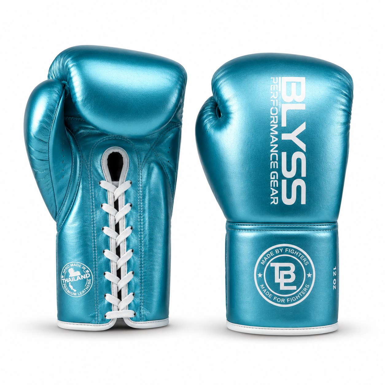 BLYSS Performance Gear Boxing Gloves BTB25 Metallic Blue Lace Up