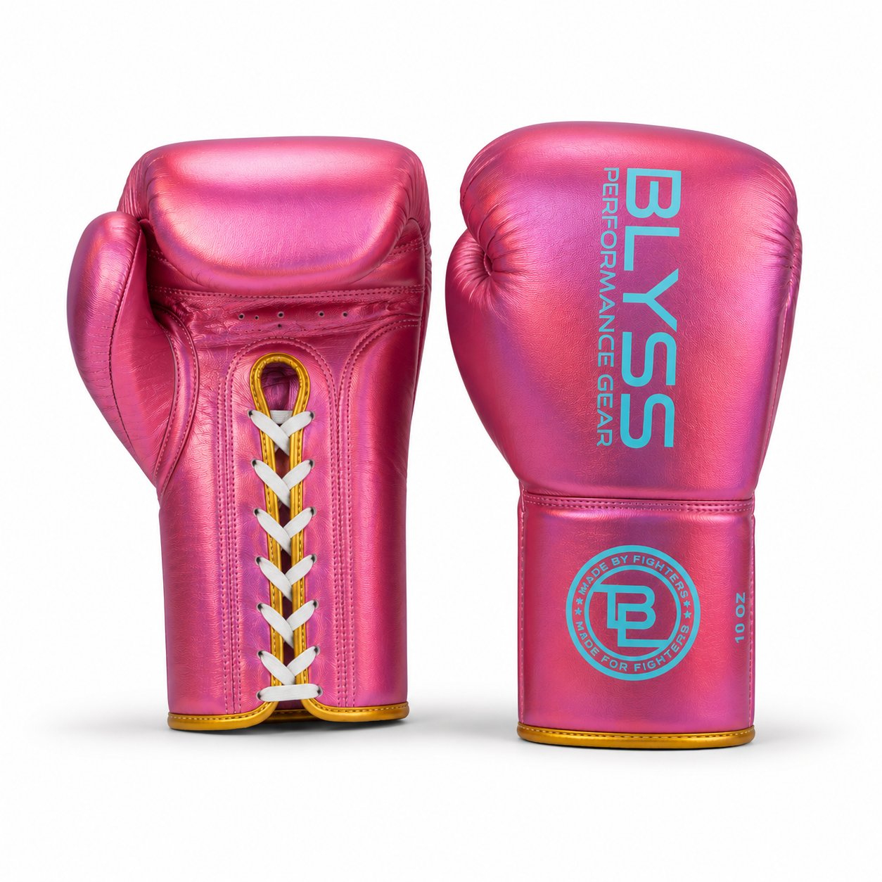 BLYSS Performance Gear Boxing Gloves BTB25 Metallic Pink Lace Up 2