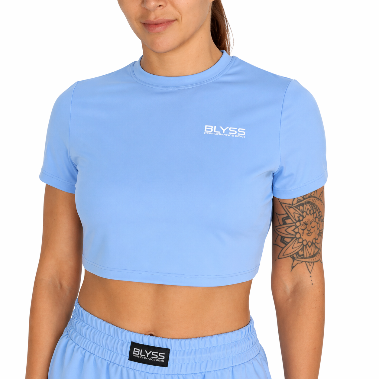 BLYSS Performance Gear Woman Sport Cropped Top Impact Sky Blue
