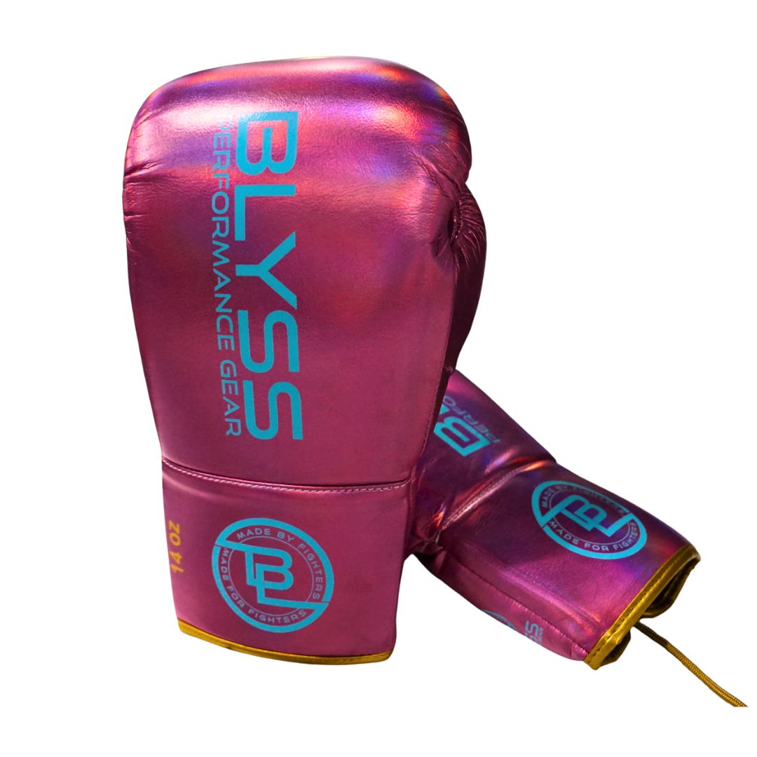 BLYSS Performance Gear Boxing Gloves BTB25 Metallic Pink Lace Up