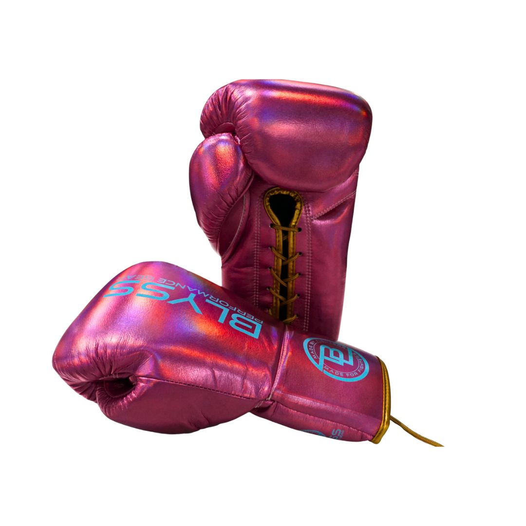 BLYSS Performance Gear Boxing Gloves BTB25 Metallic Pink Lace Up
