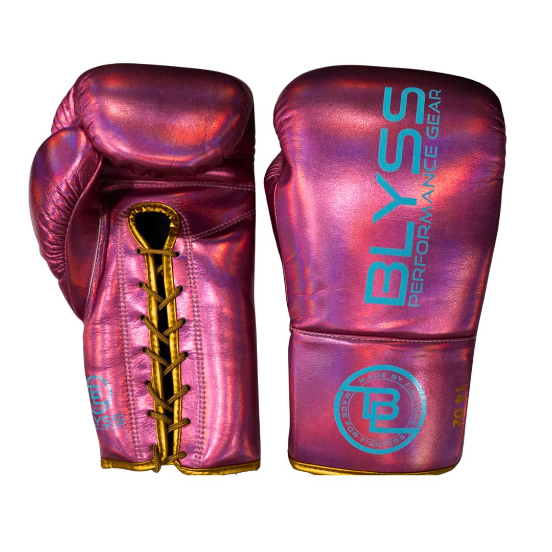 BLYSS Performance Gear Boxing Gloves BTB25 Metallic Pink Lace Up