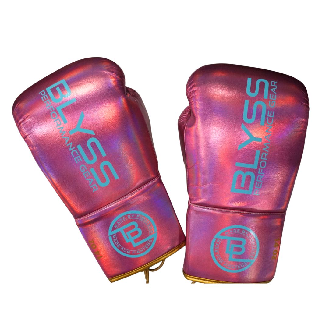 BLYSS Performance Gear Boxing Gloves BTB25 Metallic Pink Lace Up