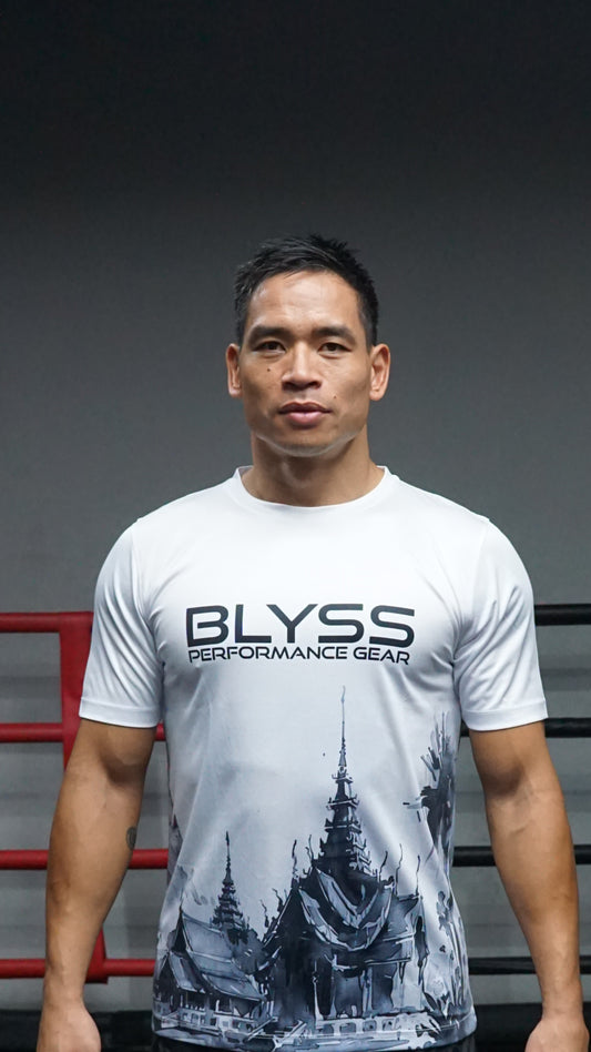 BLYSS Performance Gear Muay Thai T-Shirt Temple Edition White