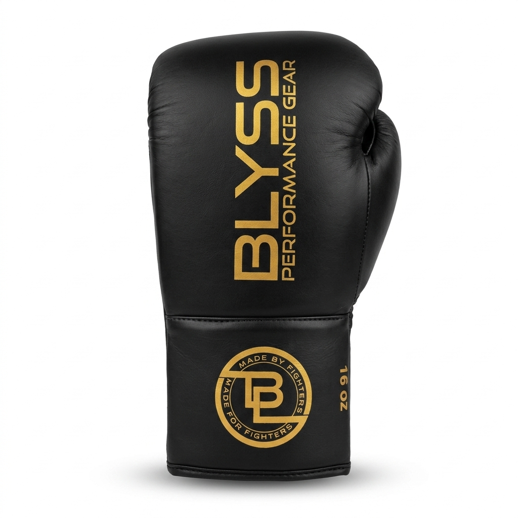 BLYSS Performance Gear Boxing Gloves BTB25 Black Gold Lace Up