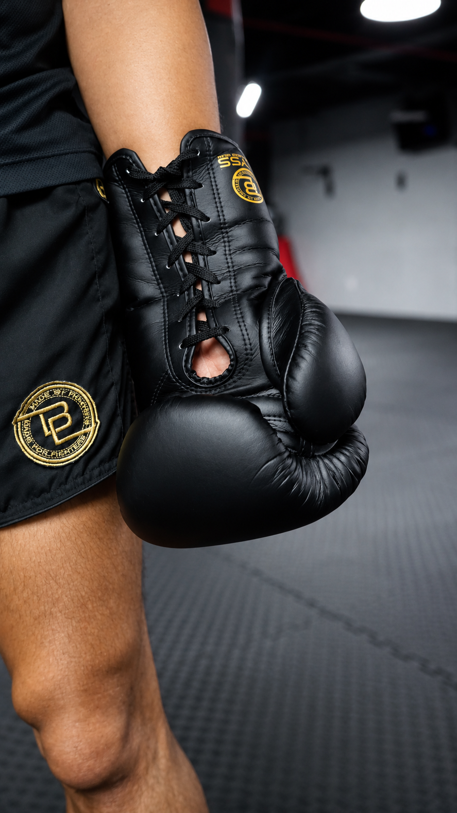 BLYSS Performance Gear Boxing Gloves BTB25 Black Gold Lace Up