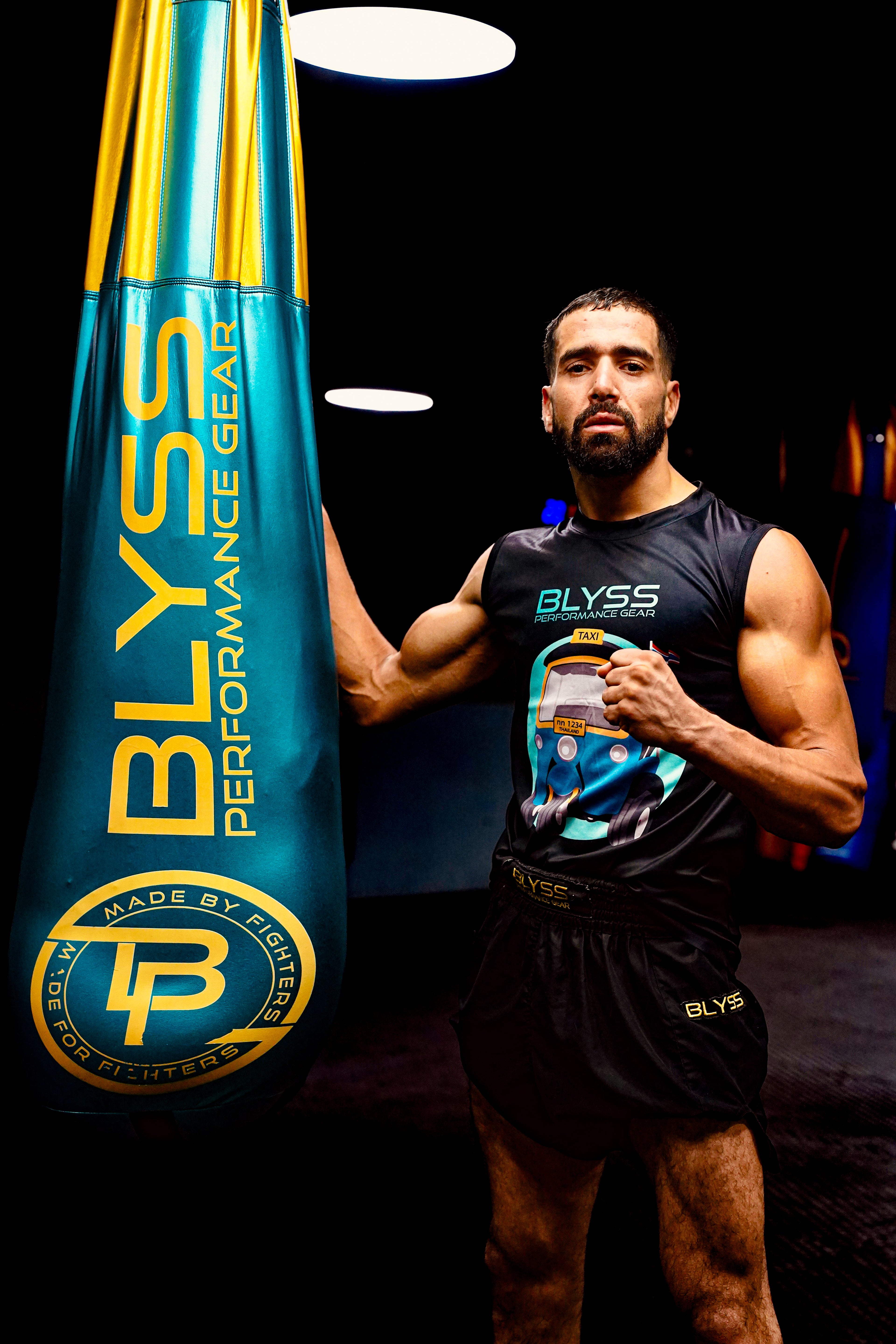 BLYSS Performance Gear Muay Thai Shorts PULSE Black Gold