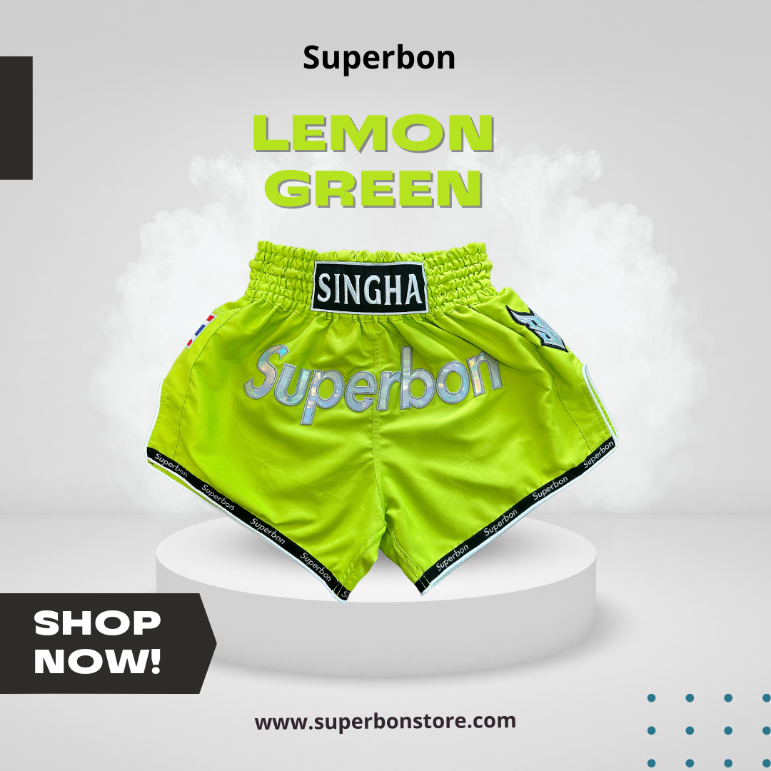 Superbon Muay Thai Shorts Lemon Green