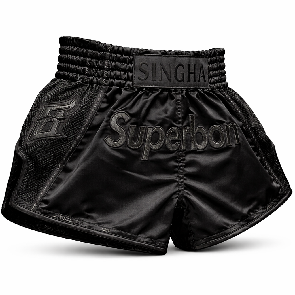 Superbon Muay Thai Shorts “BITTER BLACK”