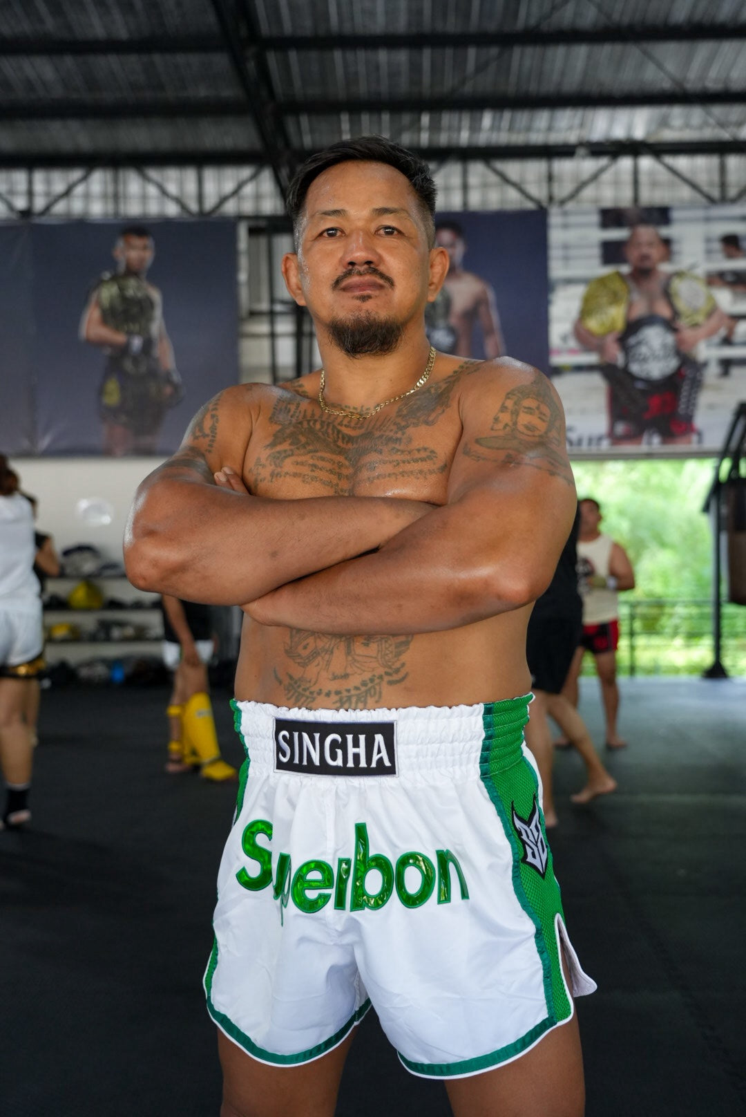 Superbon Muay Thai Shorts Shamrock White