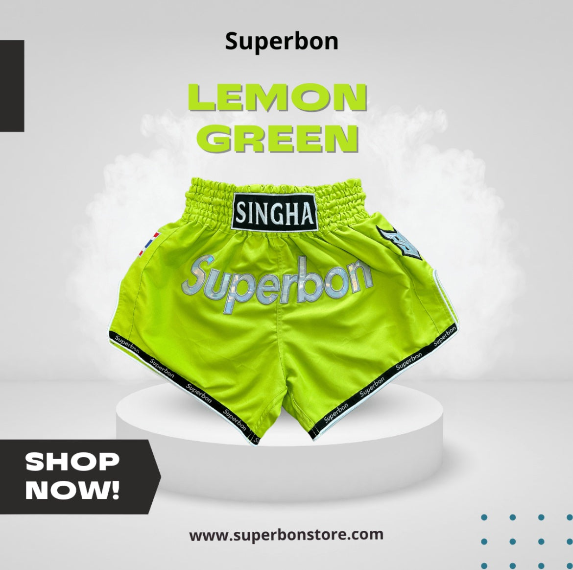 Superbon Muay Thai Shorts Lemon Green